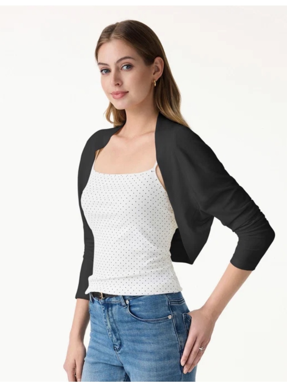 OGL Black Cropped Shrug Cardigan